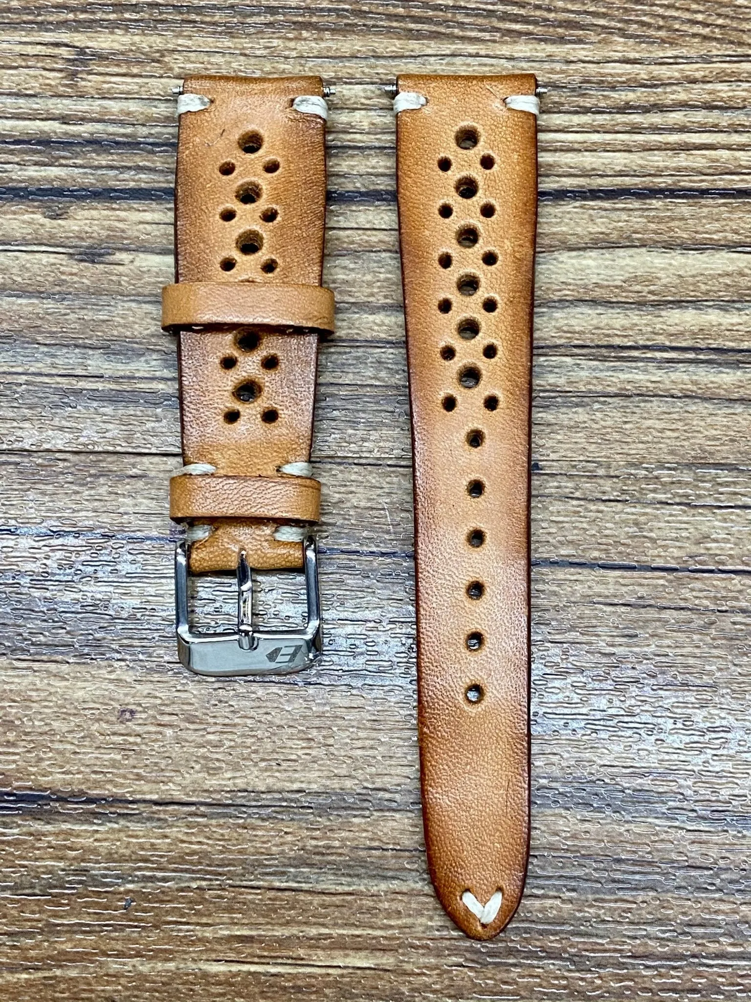 Rally Watch Straps, Leather Watch Straps, Rally Style, Vintage Brown Retro Racing Watch Band for 19mm 20mm Watch, Personalise Christmas Gift Ideas
