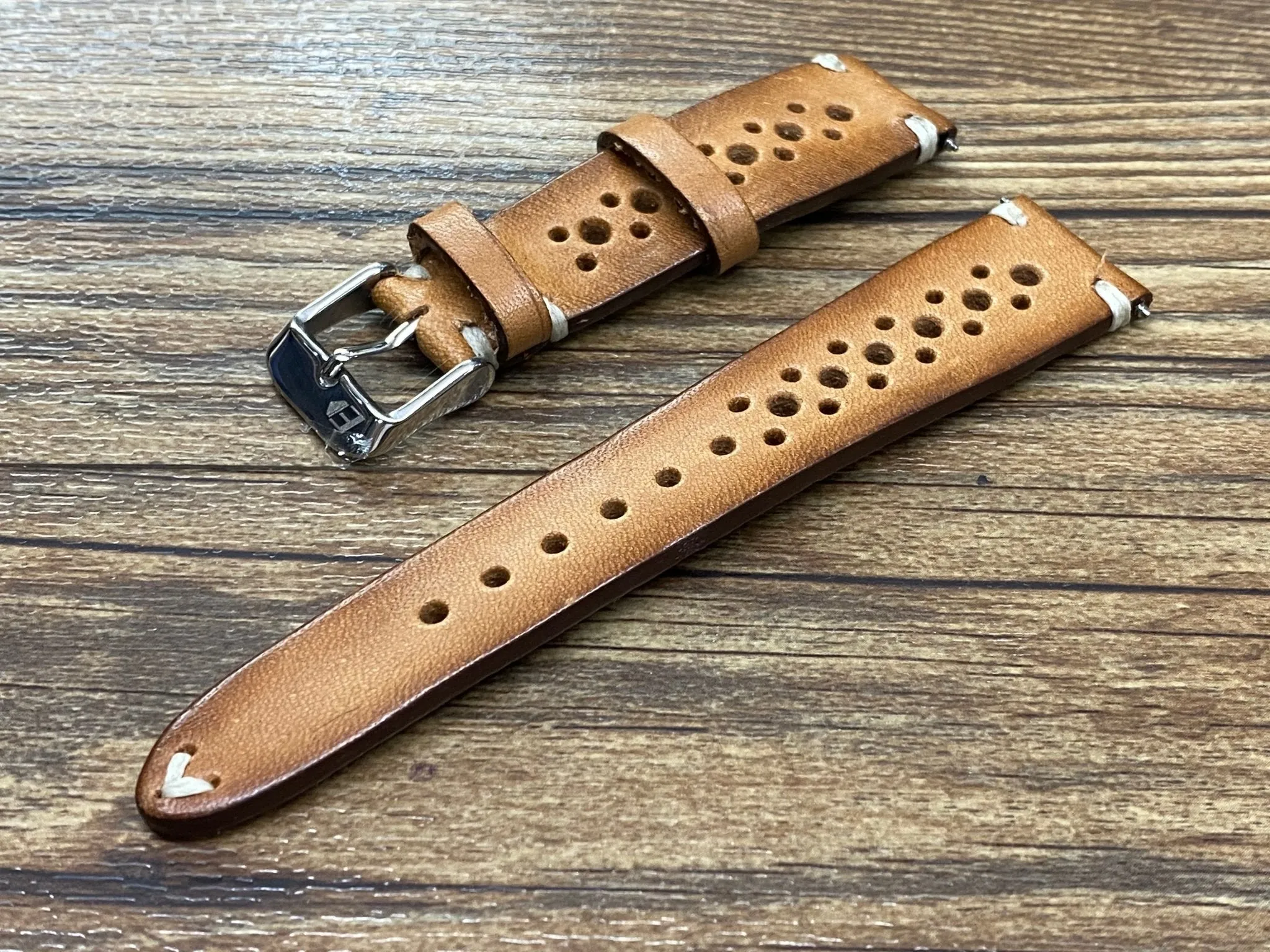 Rally Watch Straps, Leather Watch Straps, Rally Style, Vintage Brown Retro Racing Watch Band for 19mm 20mm Watch, Personalise Christmas Gift Ideas