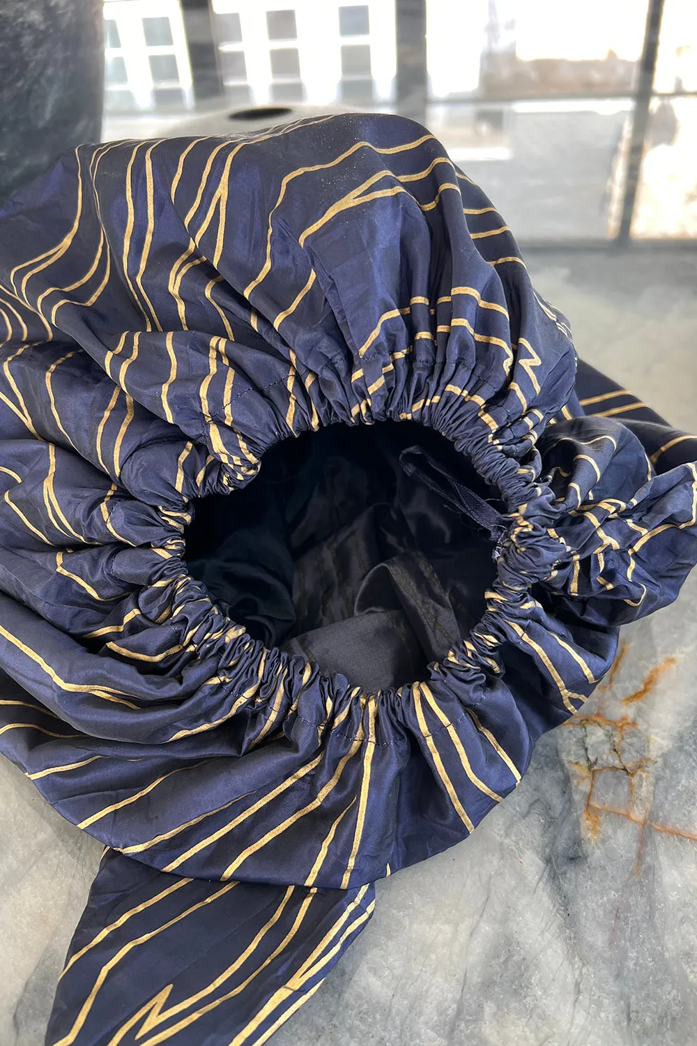 Rare Chanel Fall 1986 Blue & Gold Strapless w Removable Sleeves