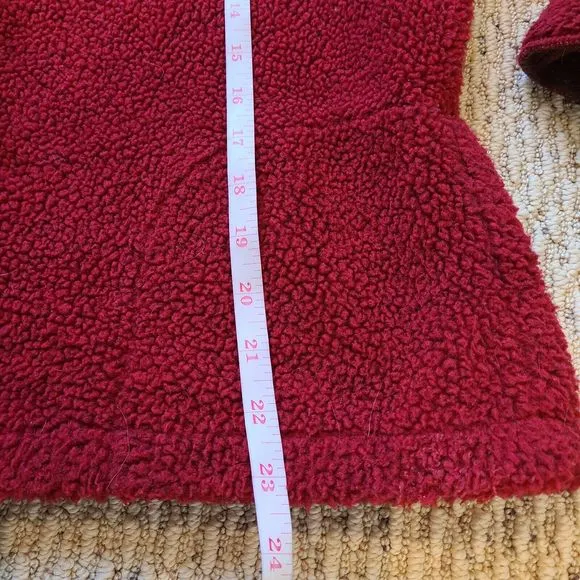 Rare SuzKnits Womens Aztec Fleece Jacket Large Red Merino Wool Southwestern