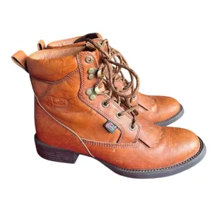 Rare Vintage Marbled Leather George Strait Justin Roper’s women’s 6.5