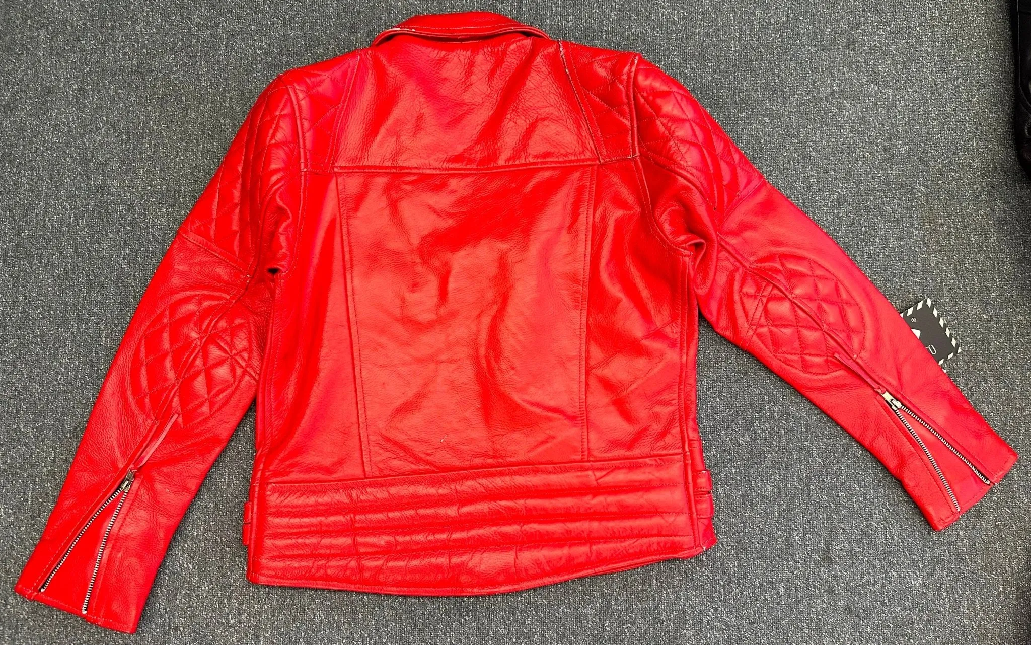 Red Diamond Mens Biker Leather Jacket