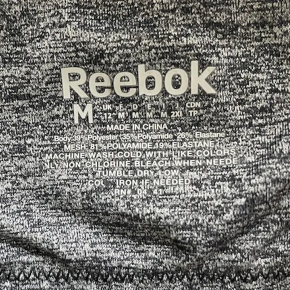 Reebok Zipper Front Padded Gray Sports Bra