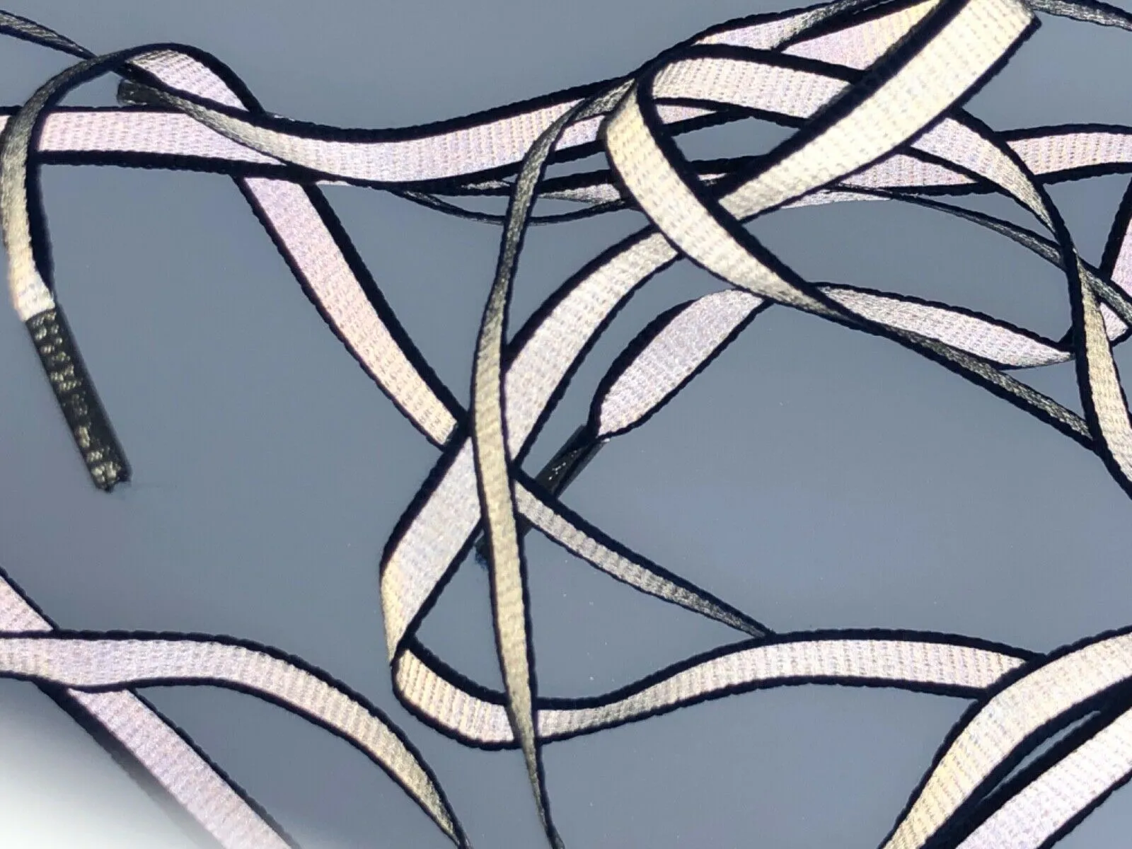 Reflective Stripe Strip Neon Coloured Shoelaces Reflecting Laces