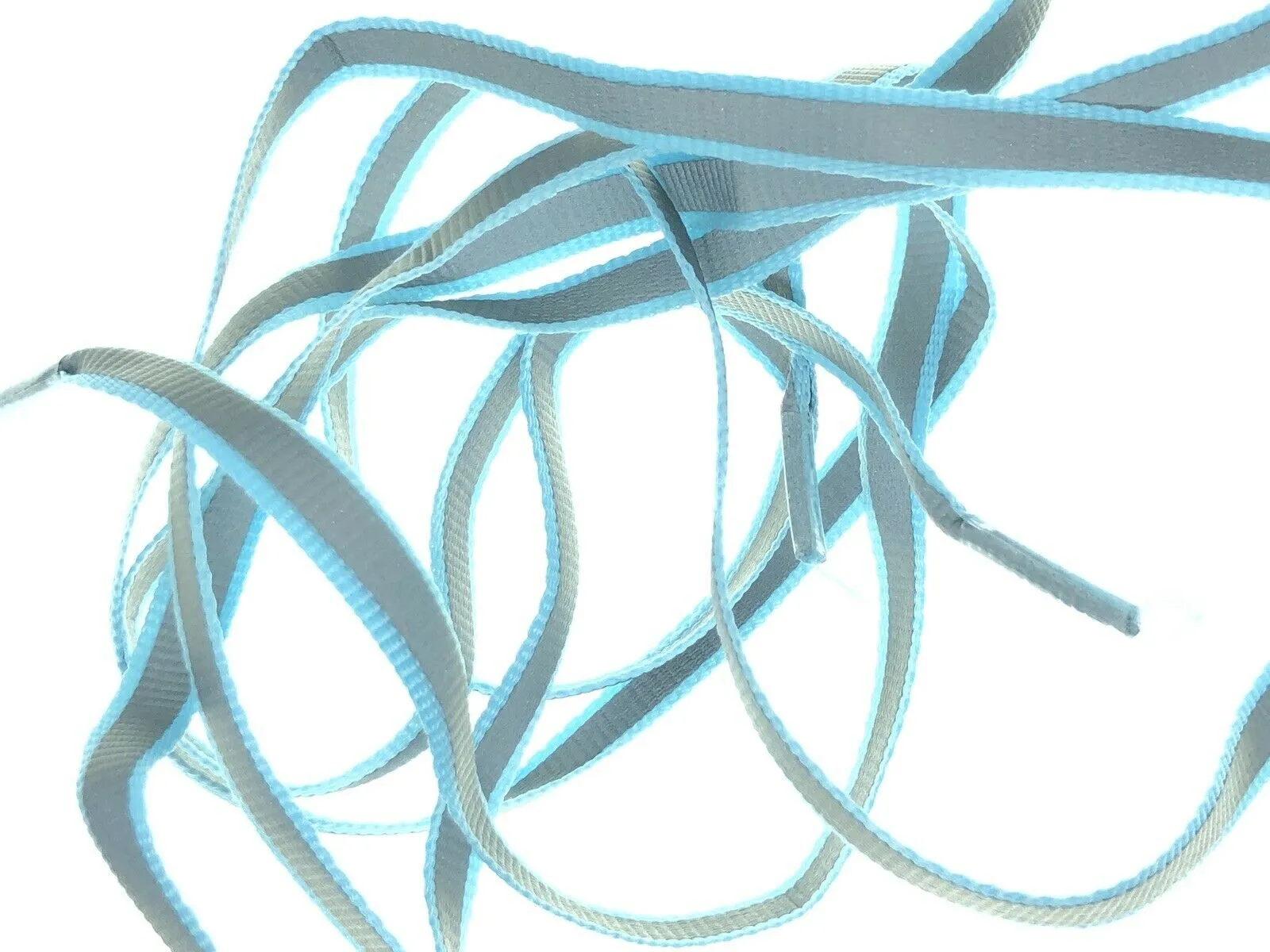 Reflective Stripe Strip Neon Coloured Shoelaces Reflecting Laces