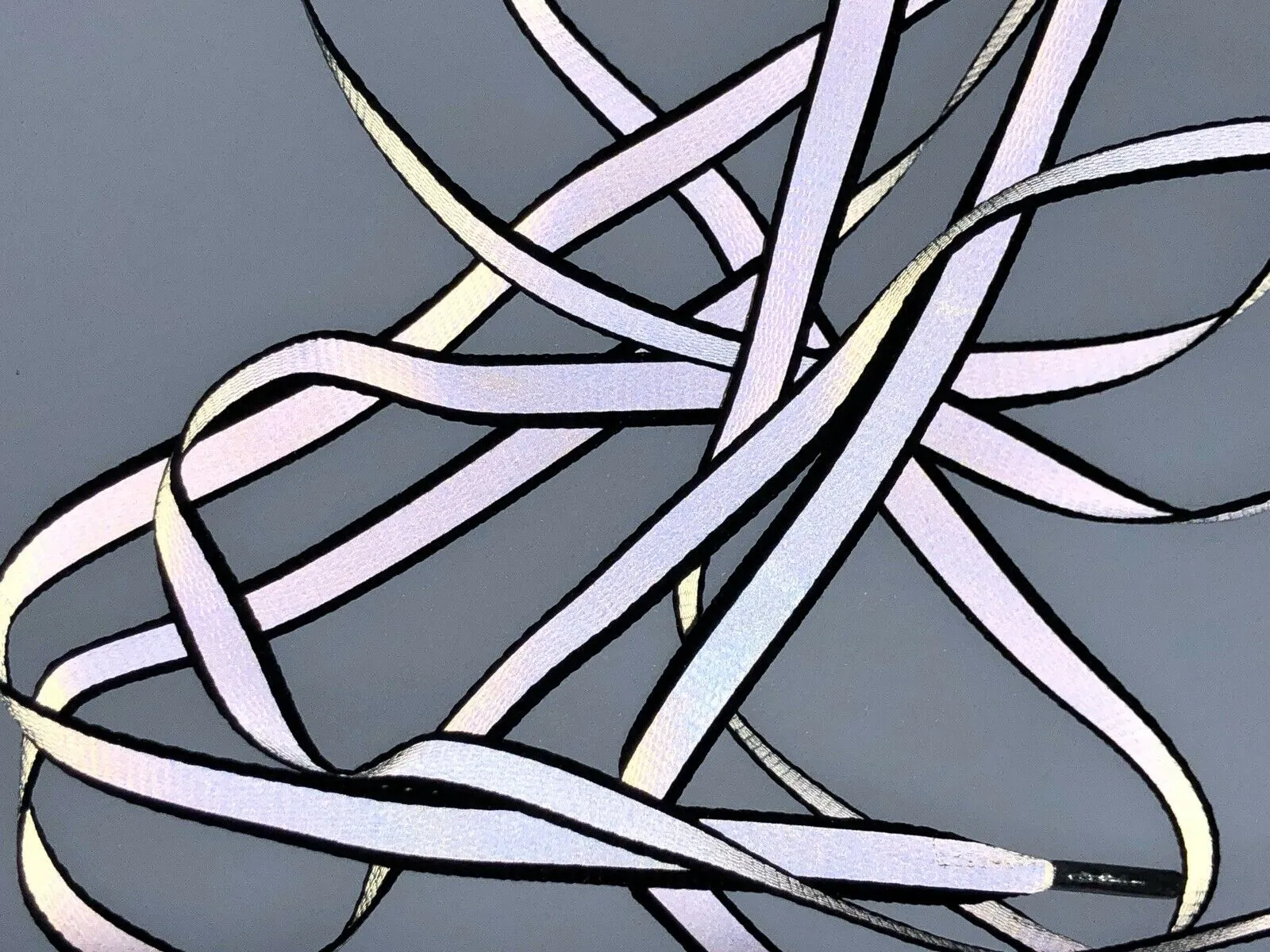 Reflective Stripe Strip Neon Coloured Shoelaces Reflecting Laces
