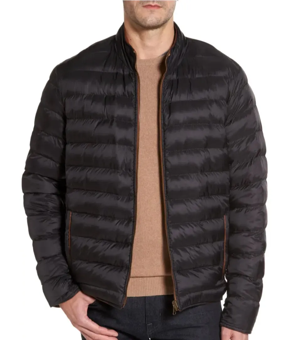 Reversible Washed Leather Jacket to Puffer Jacket