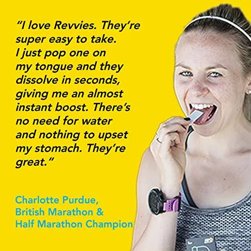Revvies Energy Strips | Cola Lemon | 50 Strips | 40mg Caffeine Strip | 2 Strip = Coffee/Energy Drink | Less Than 2 Calories | Vegan | 10 x 5PK