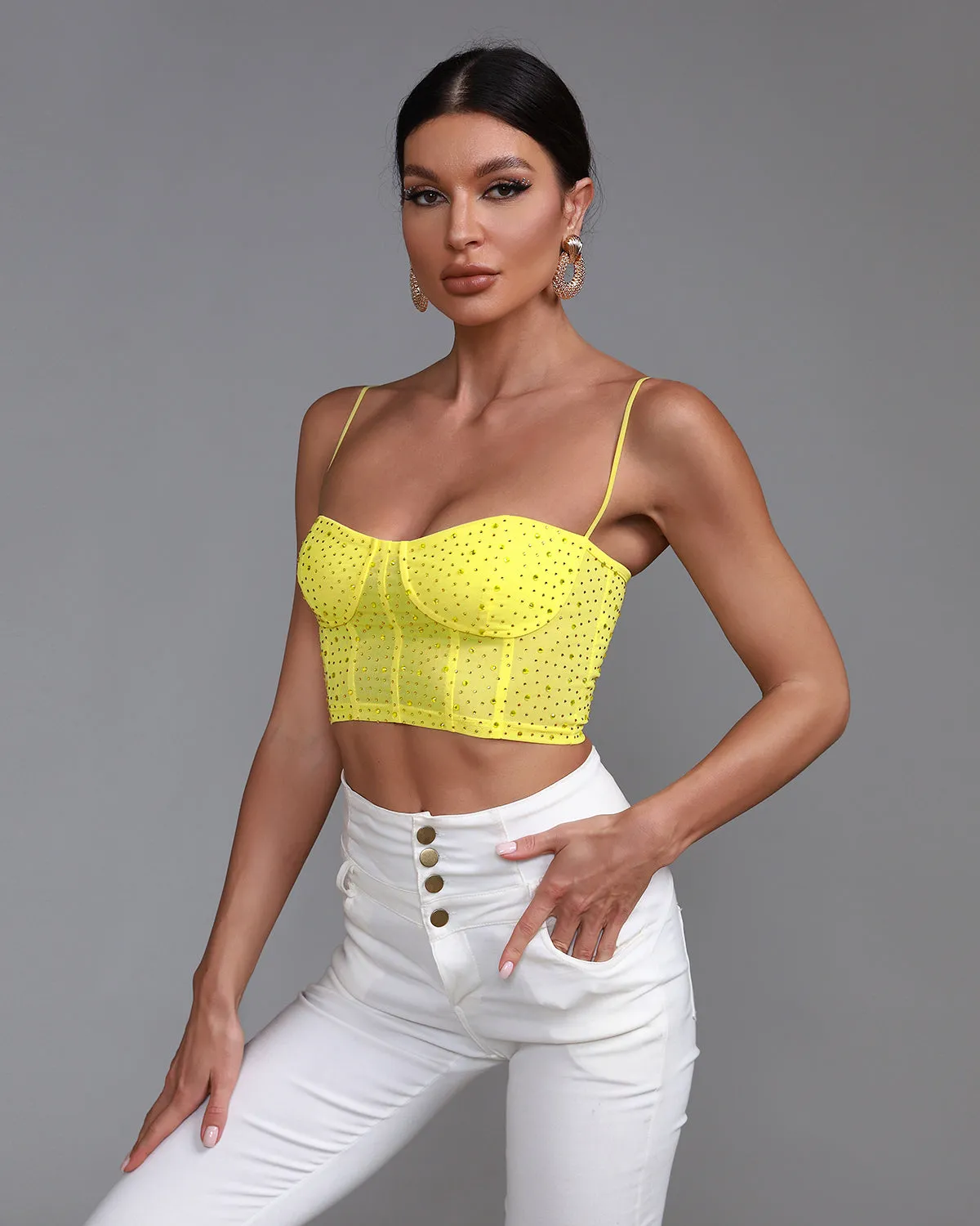 Rhinestone Strap Top