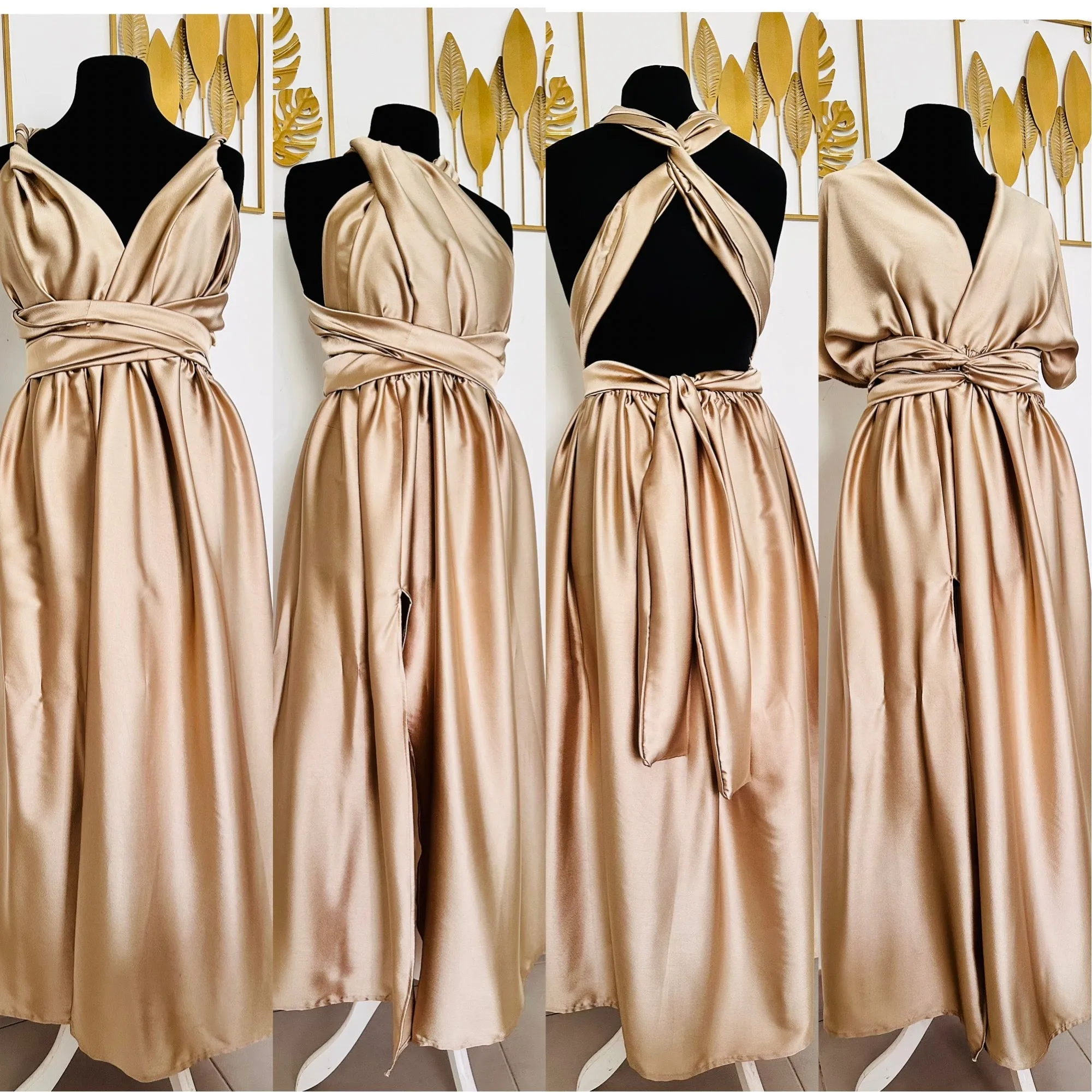 Robe convertible en Satin  - Robe Infinity - Choix de couleur - Robe Fendu en satin