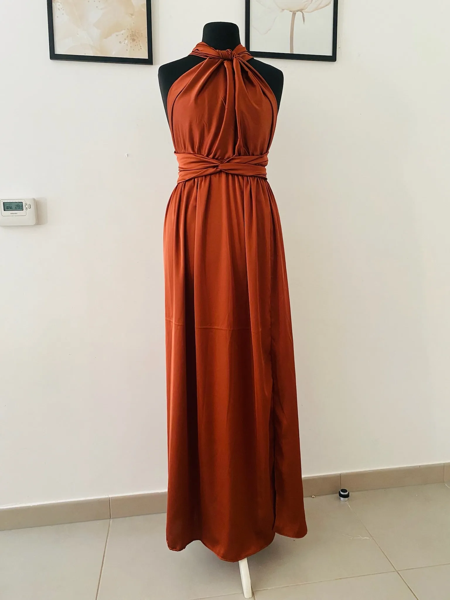Robe convertible en Satin  - Robe Infinity - Choix de couleur - Robe Fendu en satin