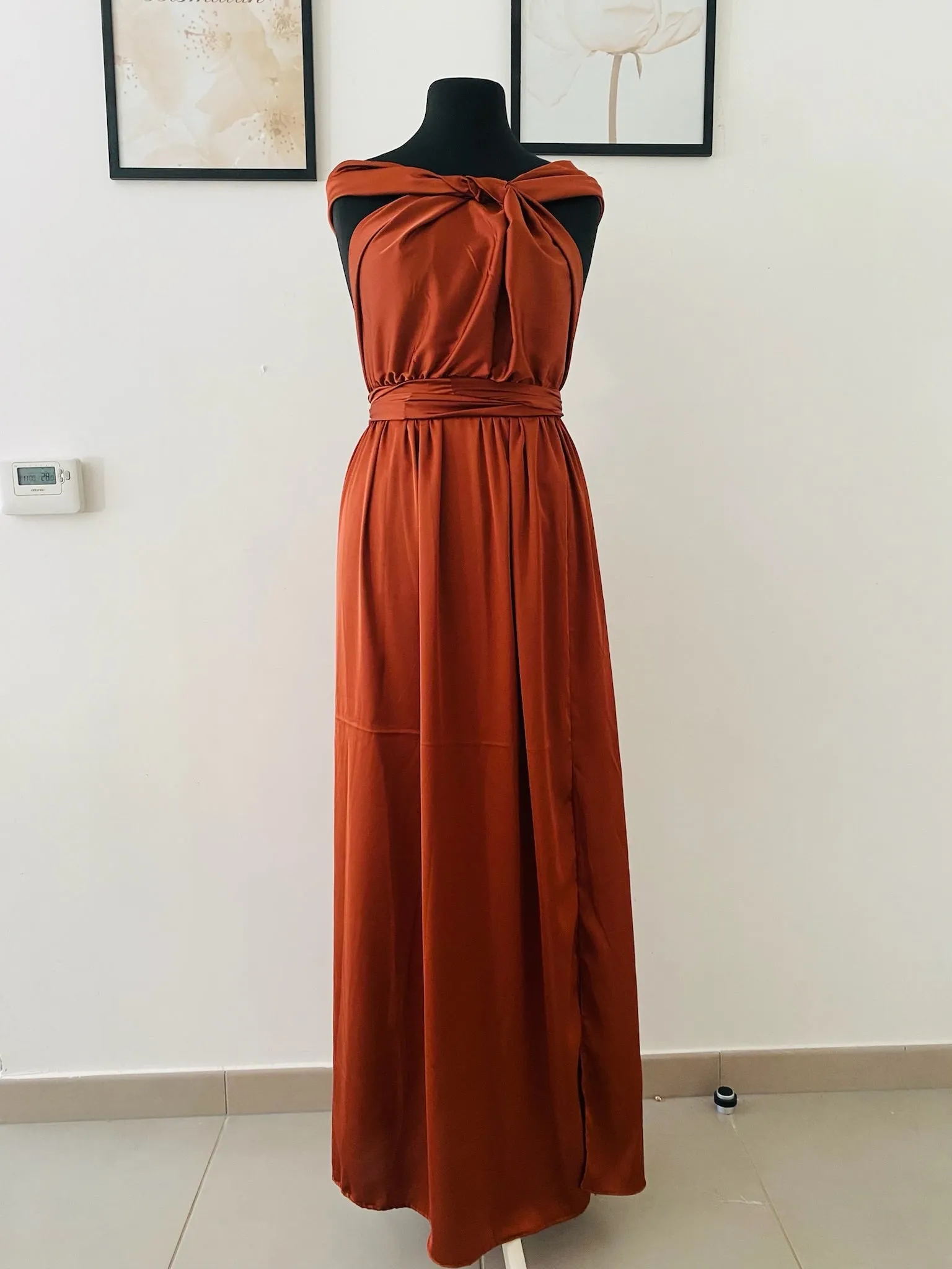 Robe convertible en Satin  - Robe Infinity - Choix de couleur - Robe Fendu en satin