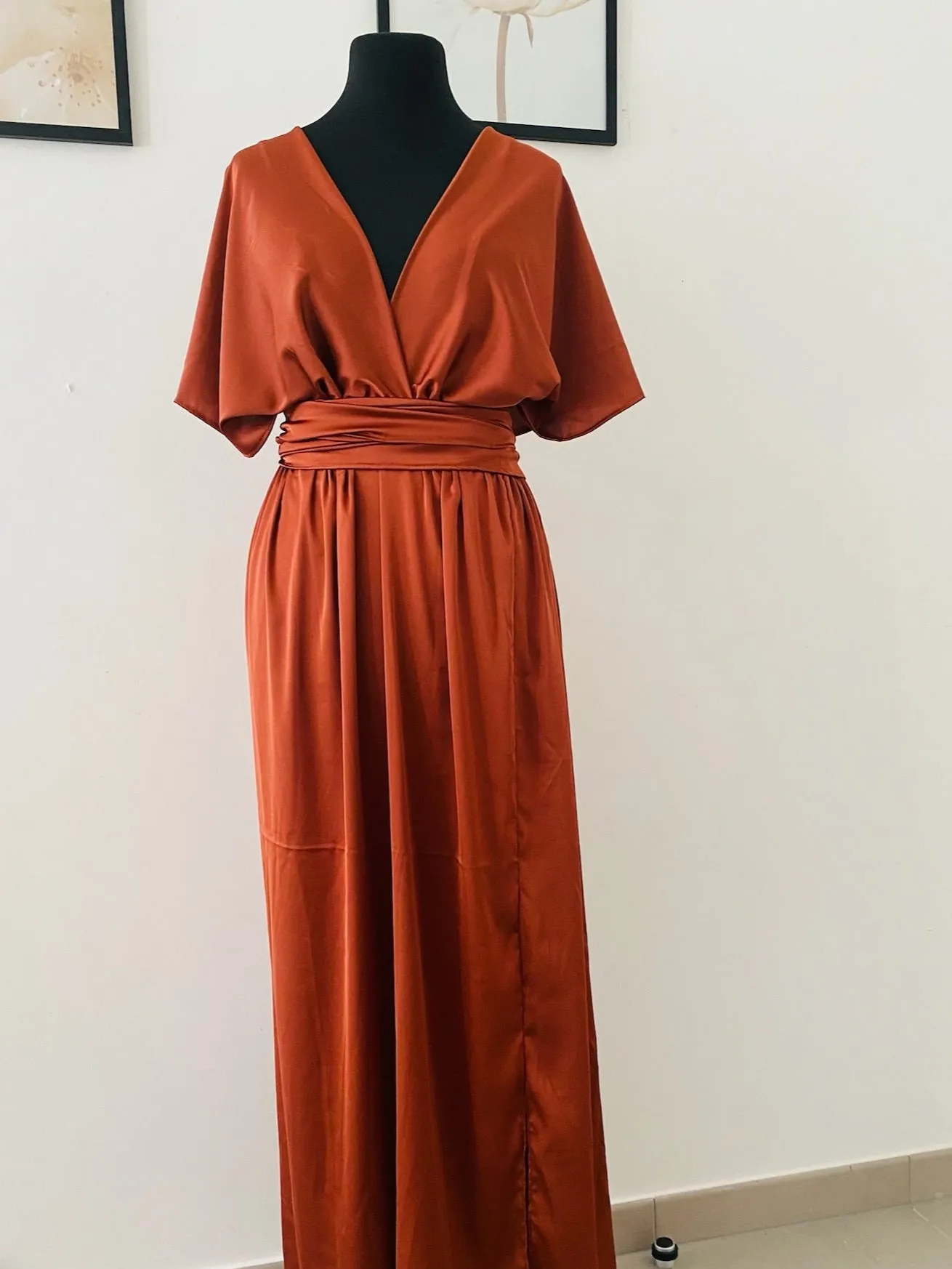 Robe convertible en Satin  - Robe Infinity - Choix de couleur - Robe Fendu en satin