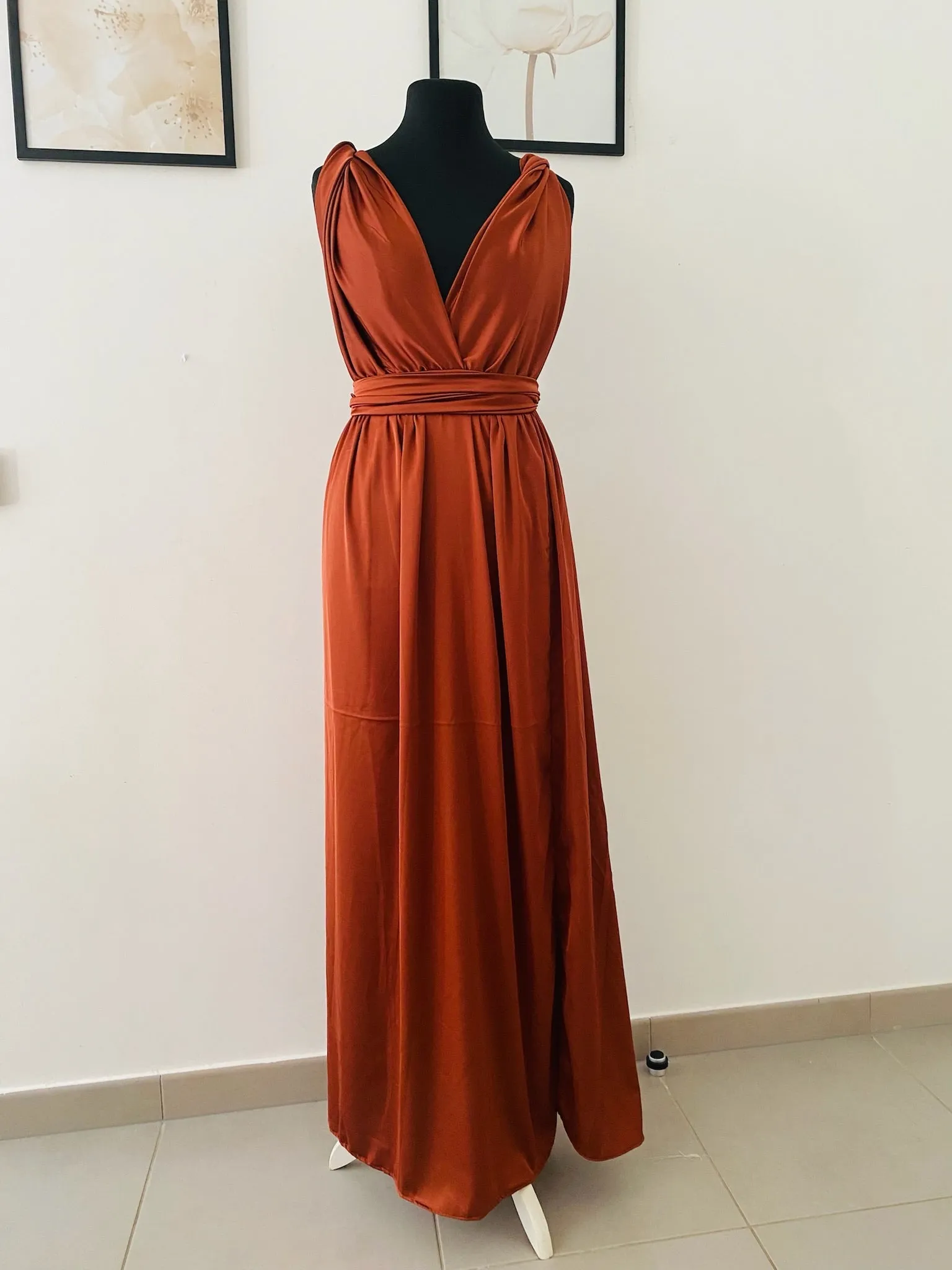 Robe convertible en Satin  - Robe Infinity - Choix de couleur - Robe Fendu en satin