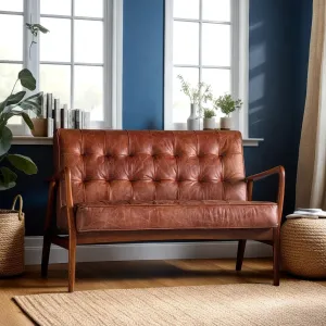 RONSON 2 Seat Vintage Leather Sofa
