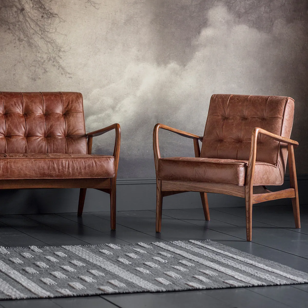 RONSON 2 Seat Vintage Leather Sofa