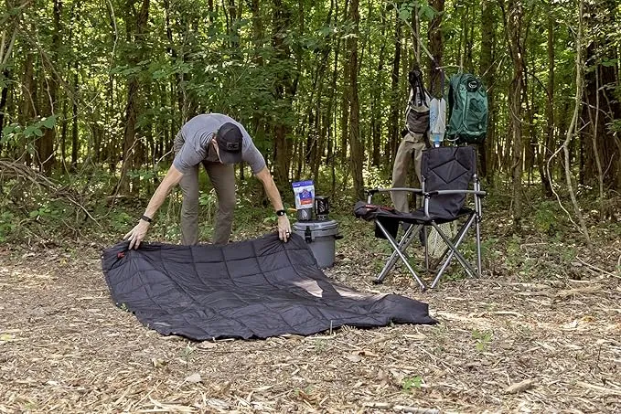 Rough Country Lightweight Waterproof Camping Blanket with Carrying Bag - 99041, X Large, Black