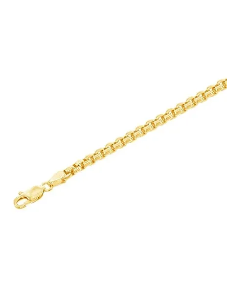 Round box link Necklace in 10Kt