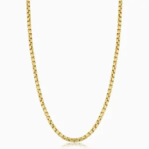 Round box link Necklace in 10Kt
