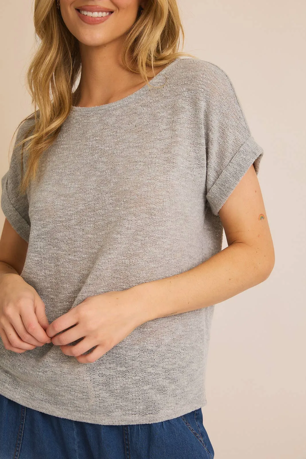 Round Neck Short Sleeve Top