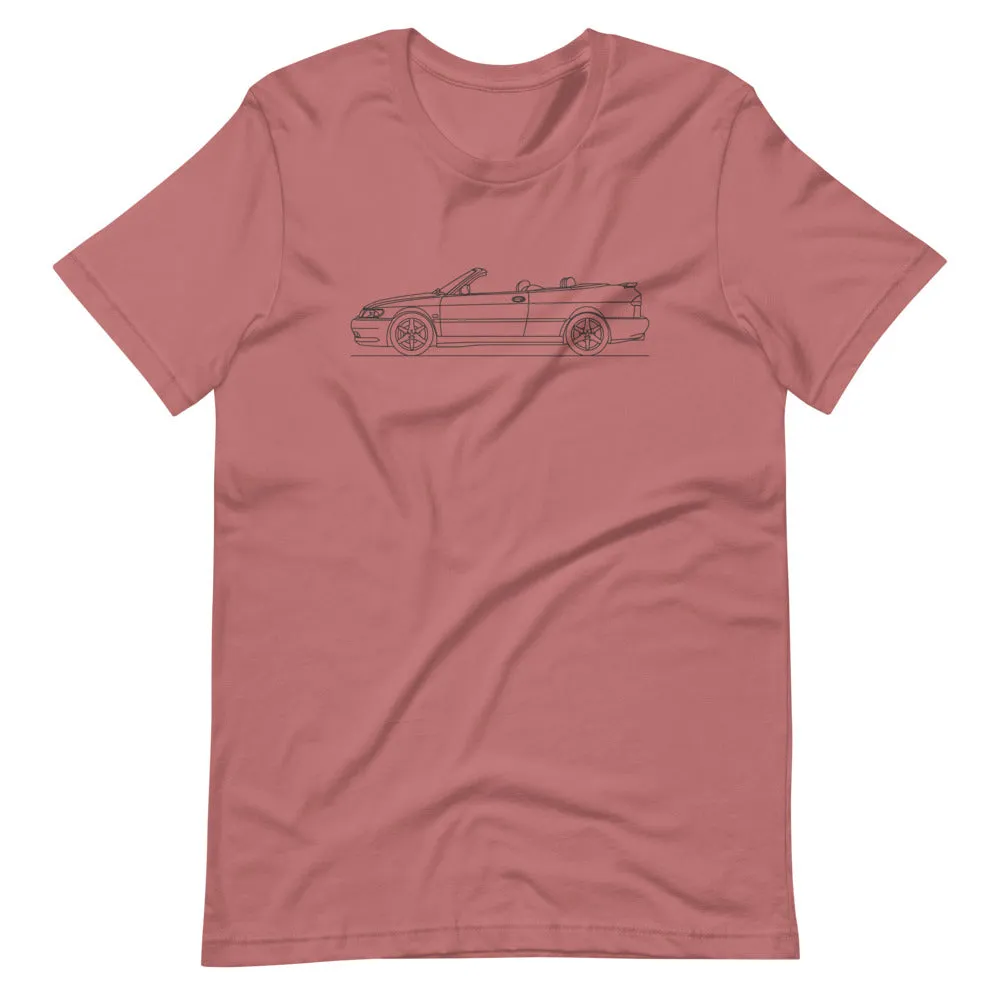 Saab 9-3 Cabrio 1st Gen T-shirt Line Drawing