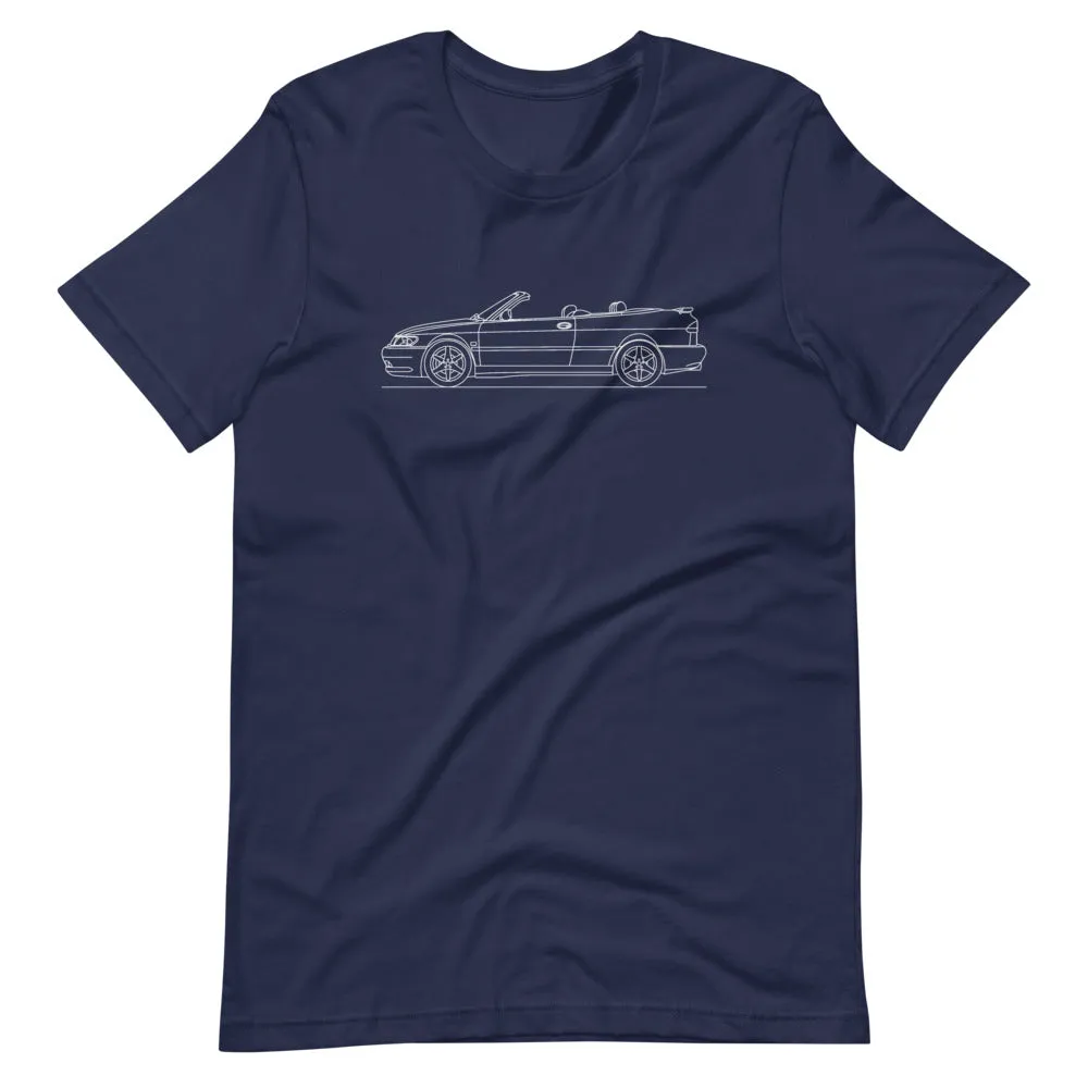Saab 9-3 Cabrio 1st Gen T-shirt Line Drawing