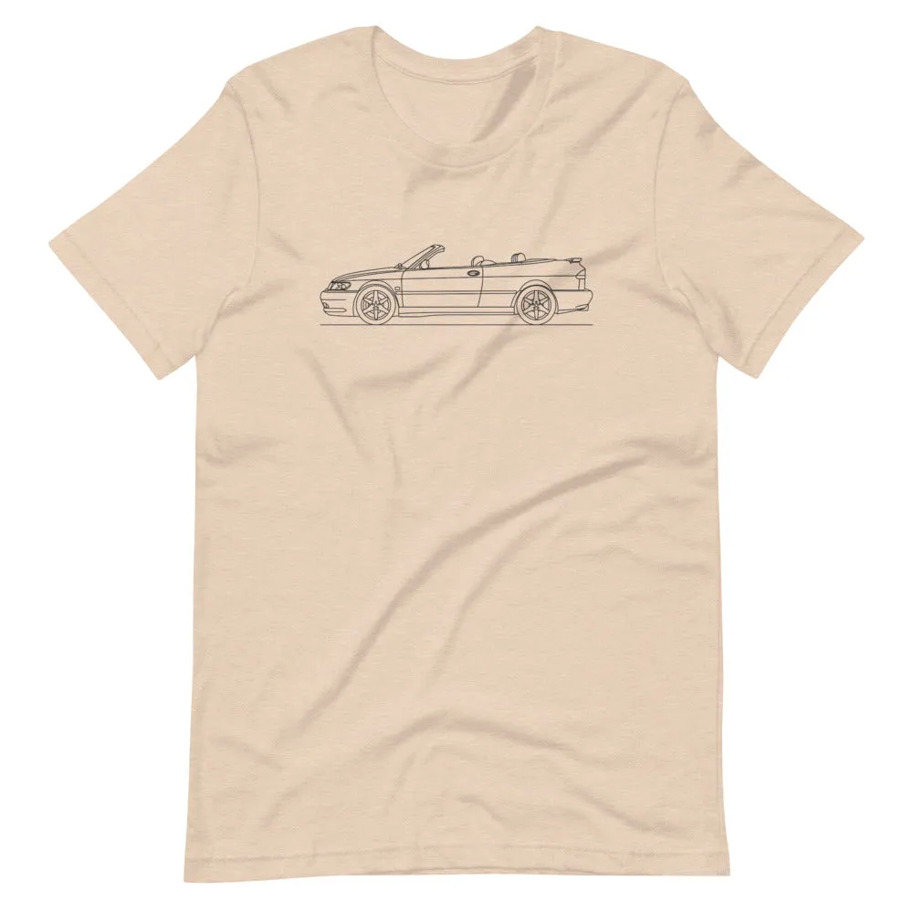 Saab 9-3 Cabrio 1st Gen T-shirt Line Drawing