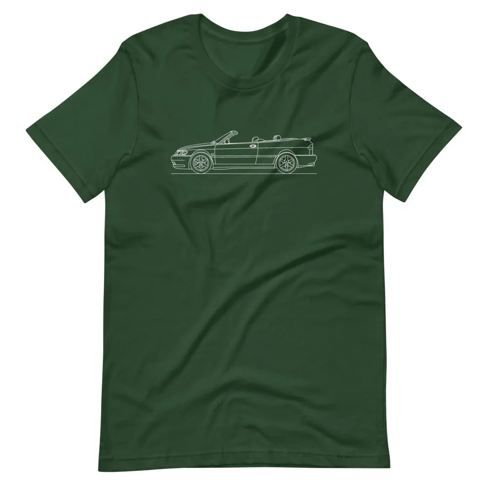 Saab 9-3 Cabrio 1st Gen T-shirt Line Drawing