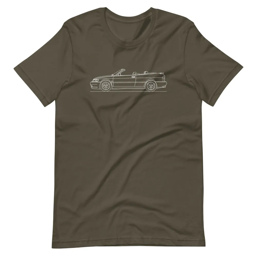 Saab 9-3 Cabrio 1st Gen T-shirt Line Drawing