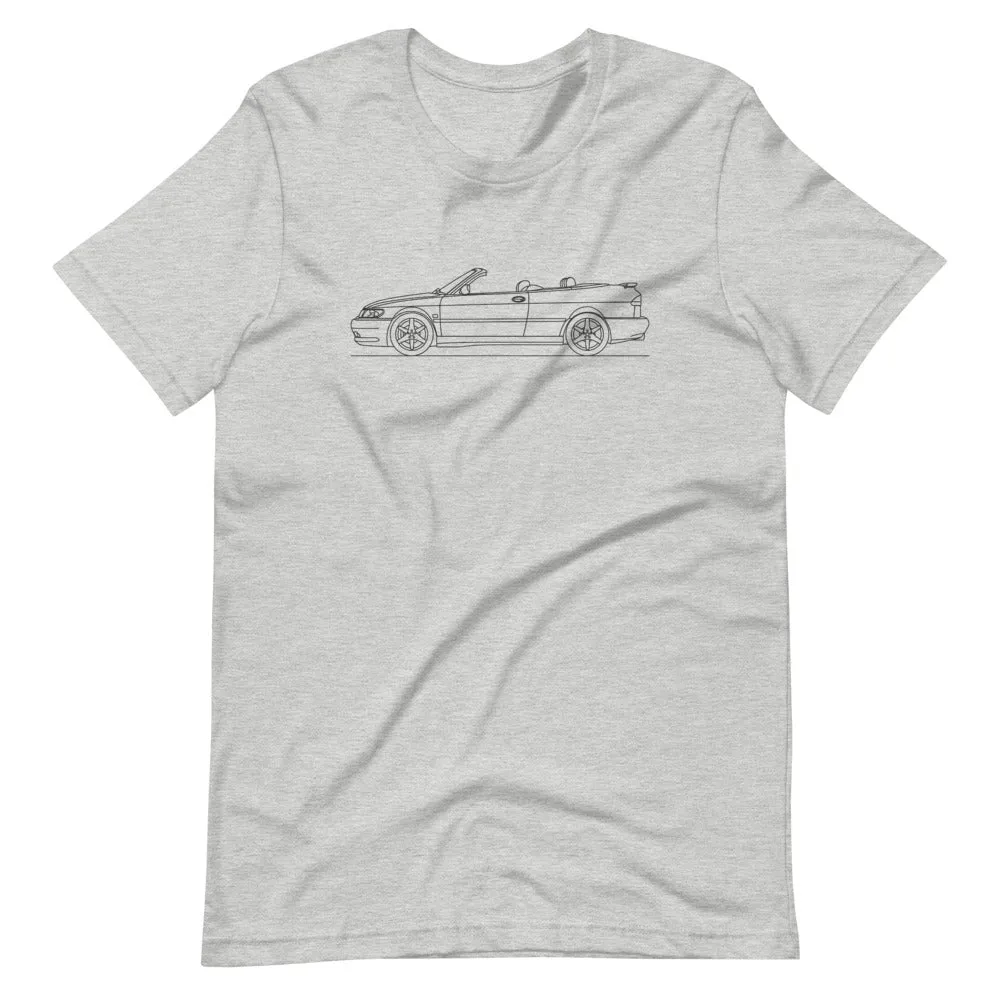 Saab 9-3 Cabrio 1st Gen T-shirt Line Drawing