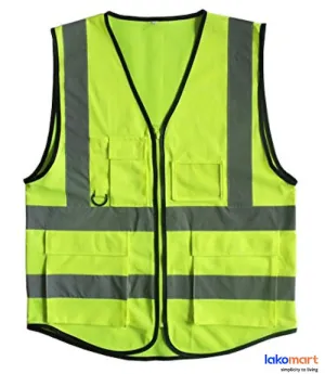 Safety Vest Full Strip With Pocket - Green