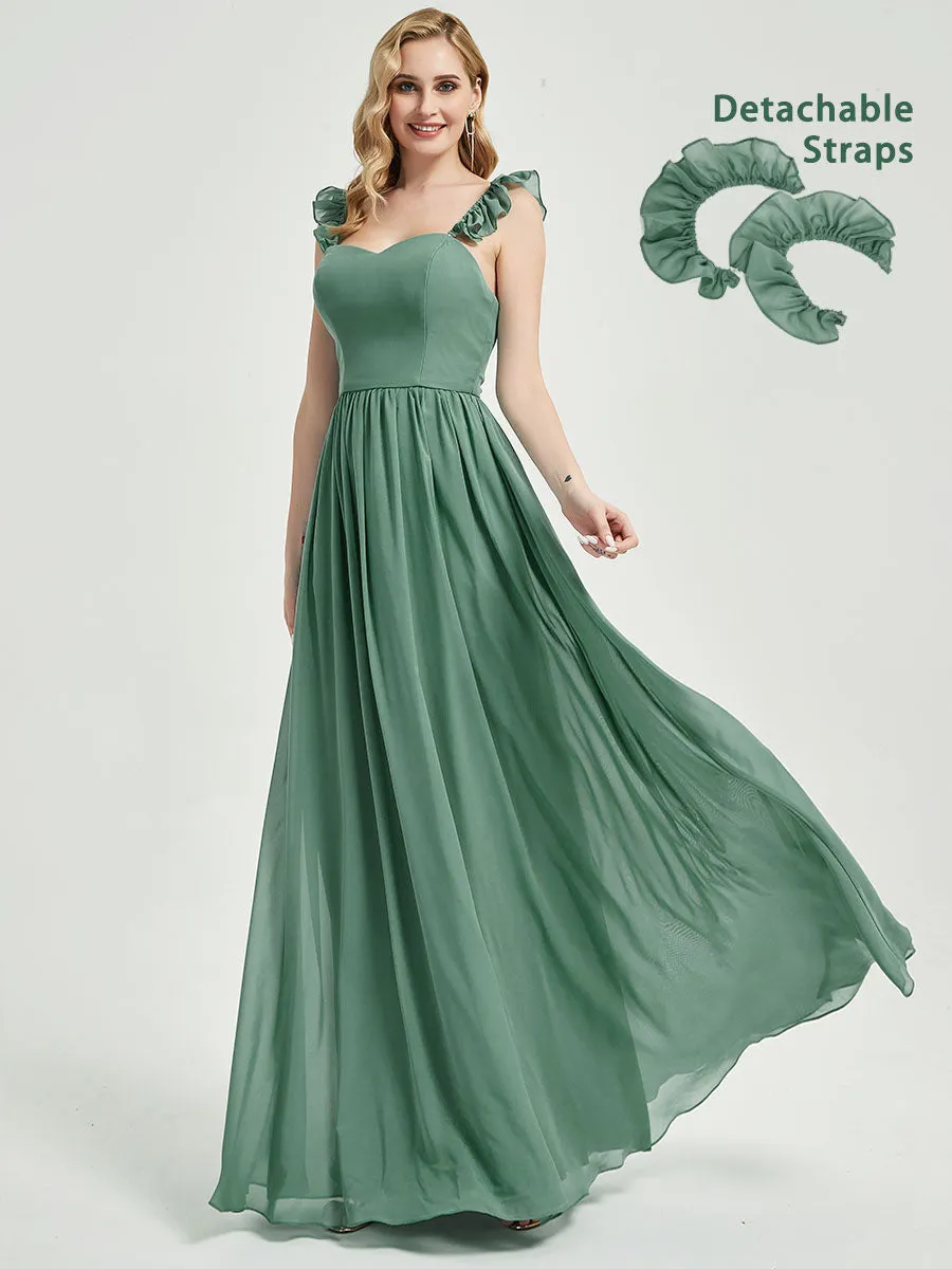 Sage Green 3 In 1 Convertible Chiffon Floor Length Bridesmaid Dress