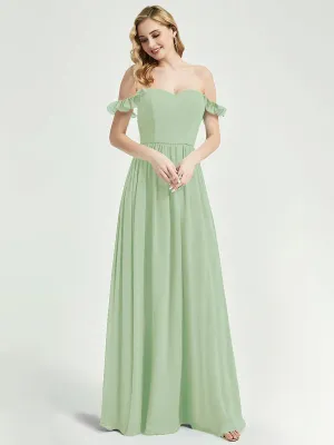Sage Green 3 In 1 Convertible Chiffon Floor Length Bridesmaid Dress