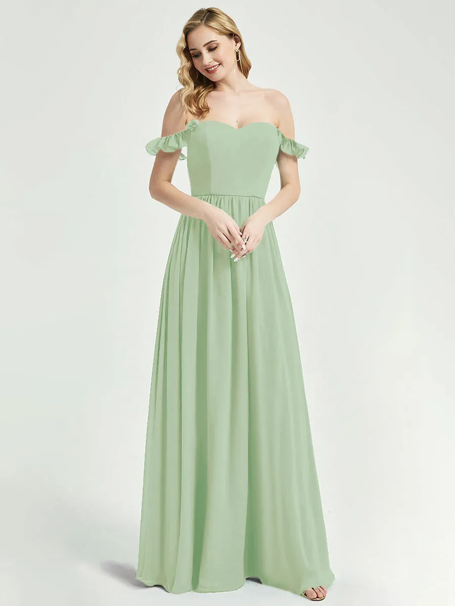 Sage Green 3 In 1 Convertible Chiffon Floor Length Bridesmaid Dress