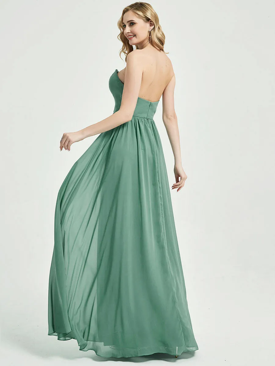 Sage Green 3 In 1 Convertible Chiffon Floor Length Bridesmaid Dress
