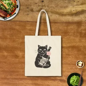 Sakura Sake Cat Tote Bag