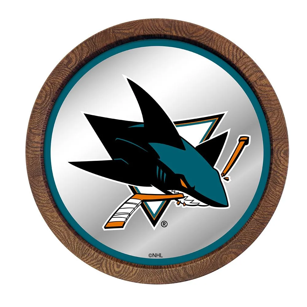 San Jose Sharks: Mirrored Barrel Top Wall Sign