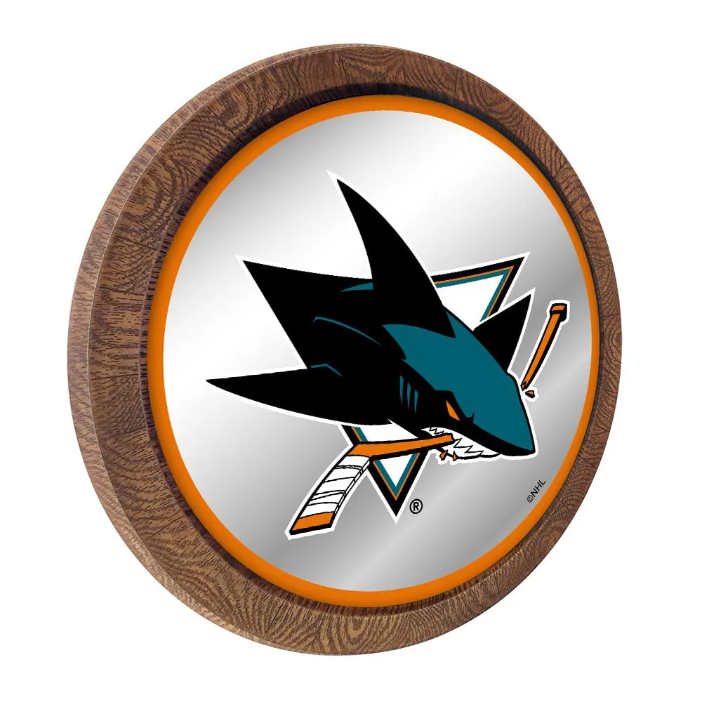 San Jose Sharks: Mirrored Barrel Top Wall Sign