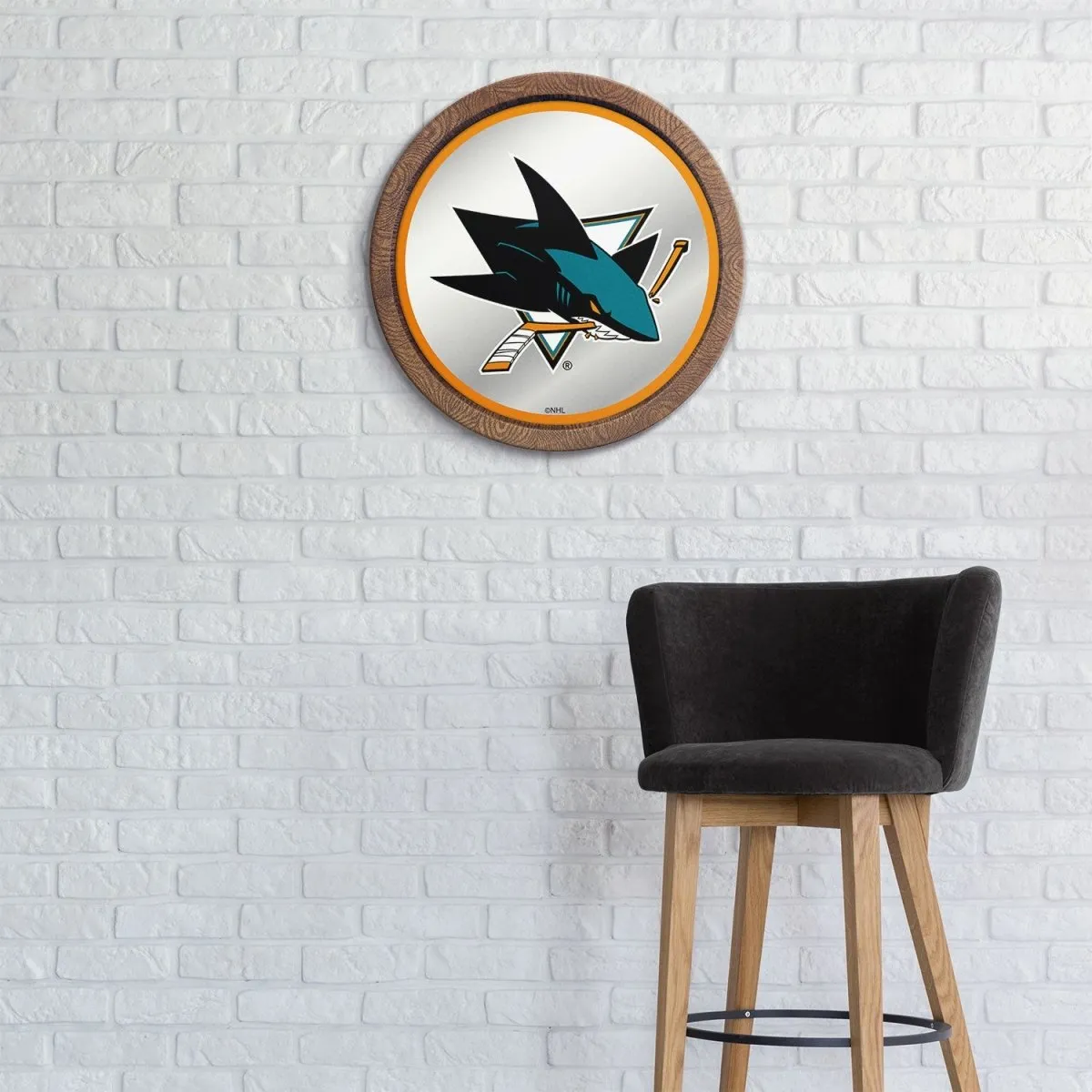 San Jose Sharks: Mirrored Barrel Top Wall Sign
