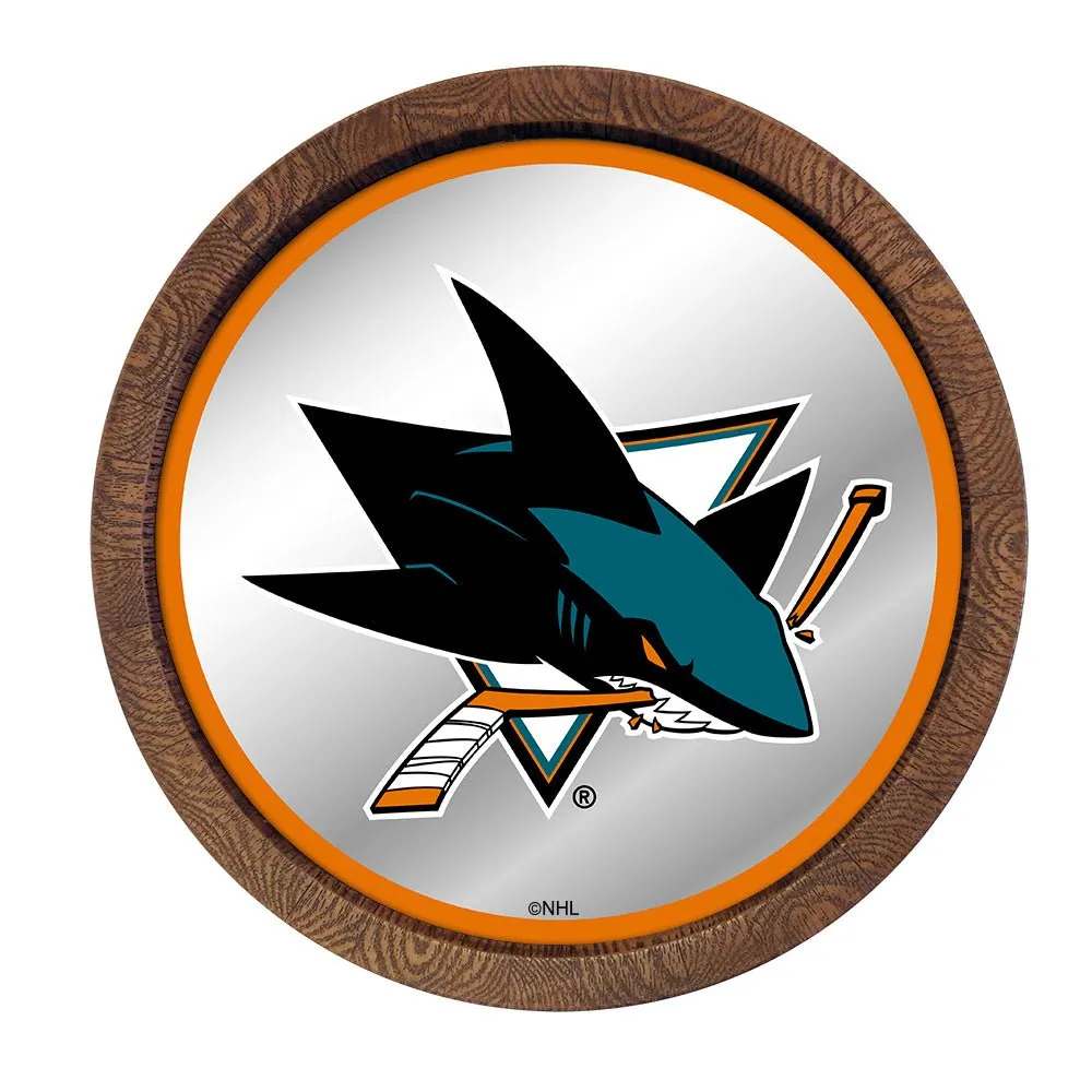 San Jose Sharks: Mirrored Barrel Top Wall Sign