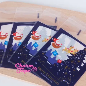 Santa Claus Midnight Blue Gift Bags Cello Self-adhesive Cookie bag - Favors Party bags 20/50 bags CB64