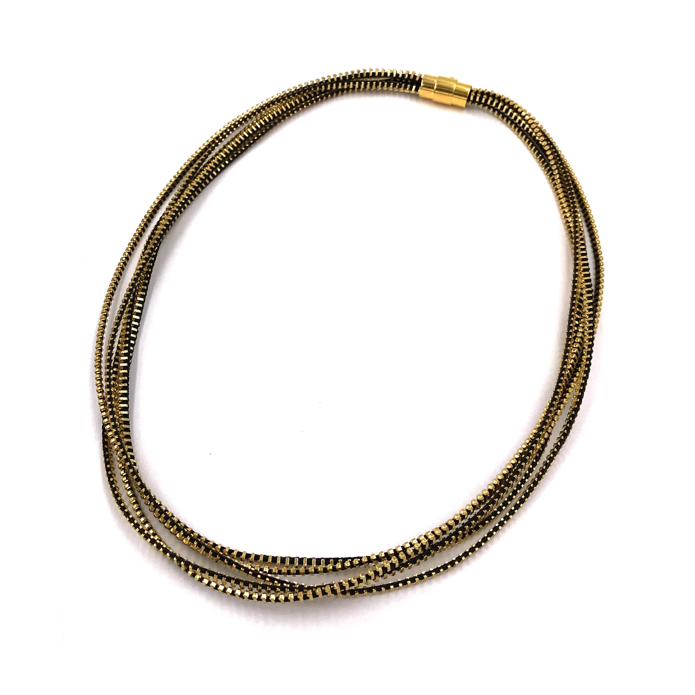 Saturn Gold and Black Necklace/Bracelet