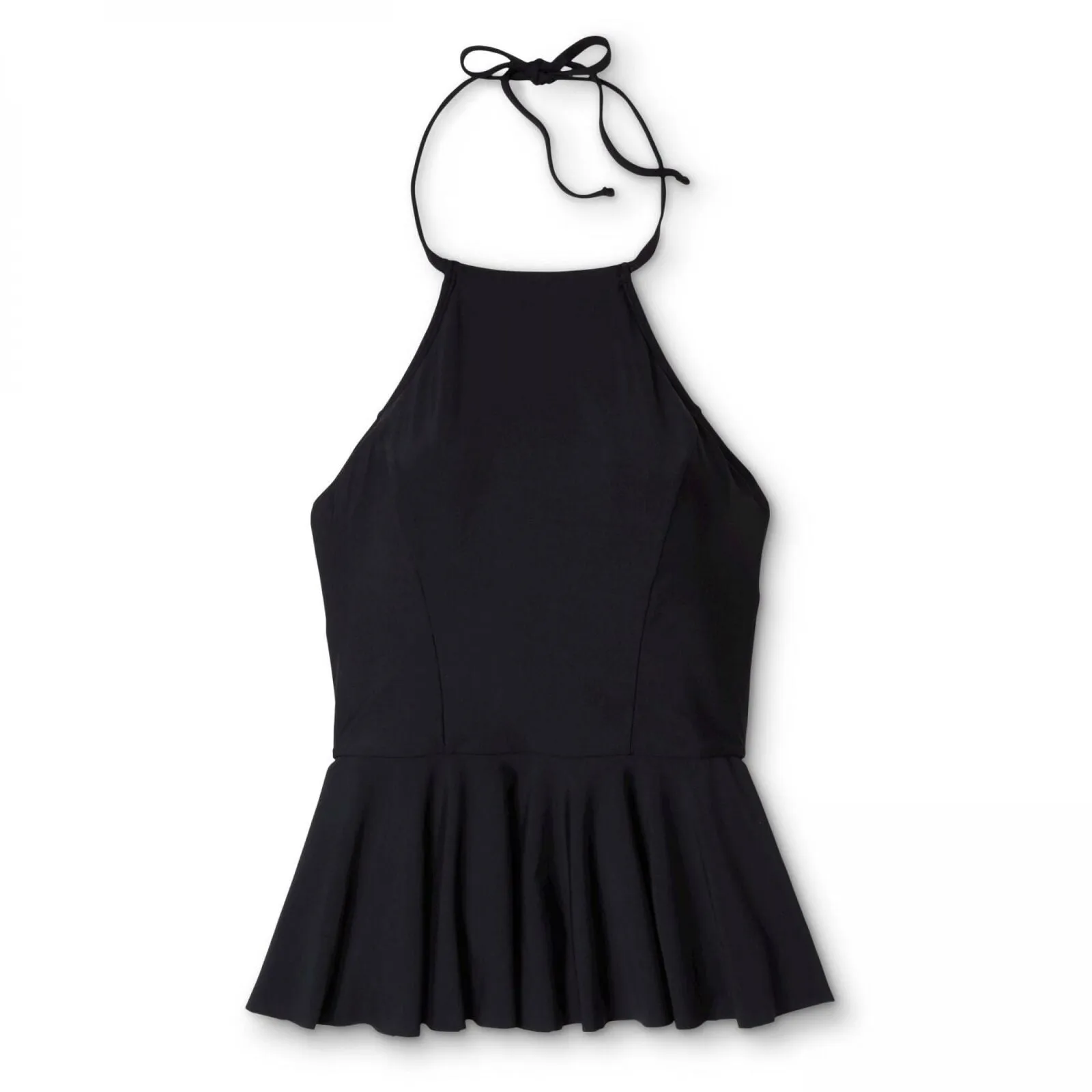 Sea Angel Women's High-Neck Halter Peplum Tankini Top
