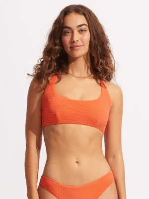 Sea Dive Scoop Neck Halter in Mandarin