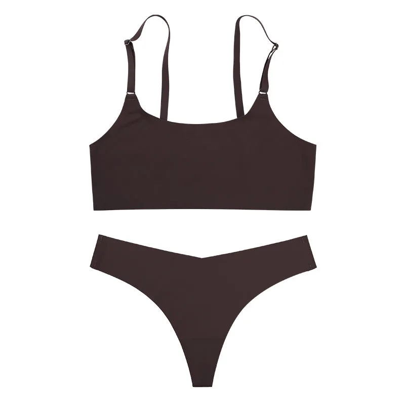 Seamless Soft Women's Neutral Colored Sports Bra Sets