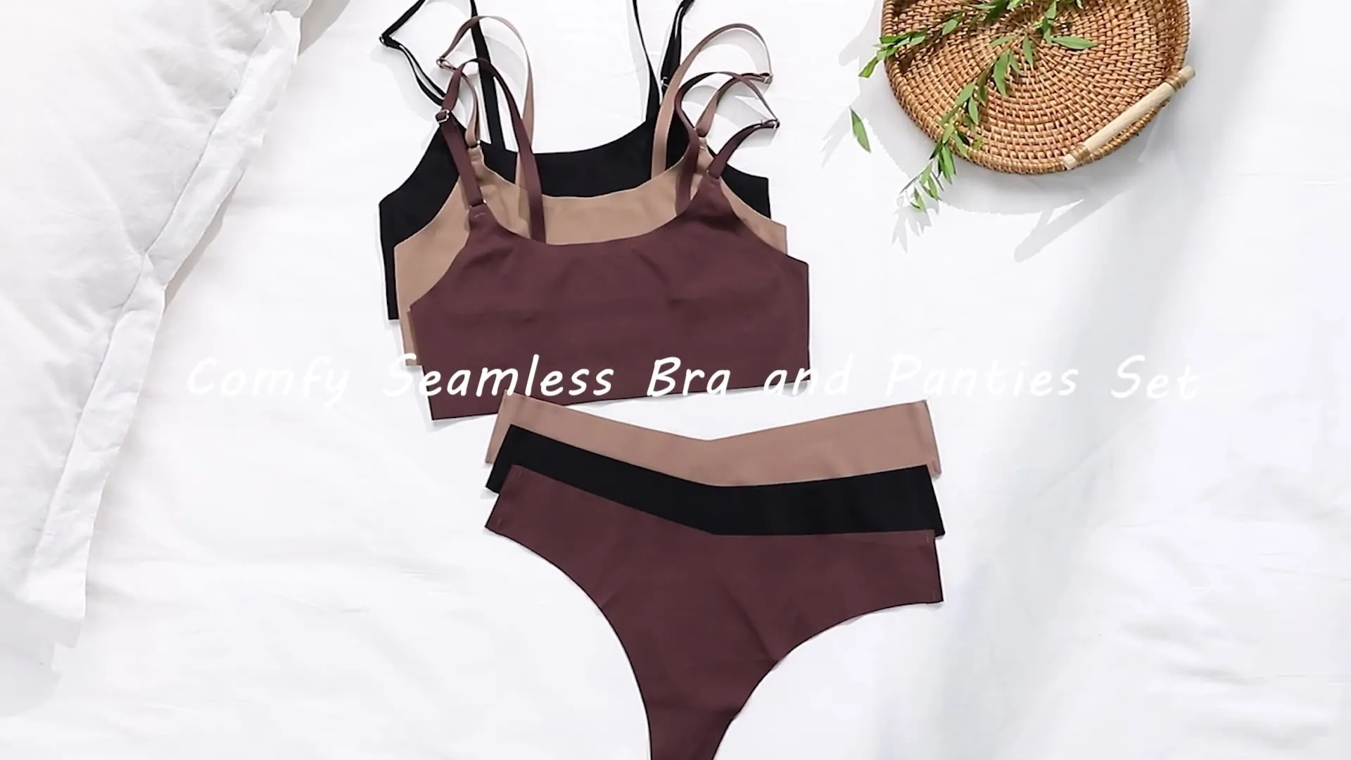 Seamless Soft Women's Neutral Colored Sports Bra Sets