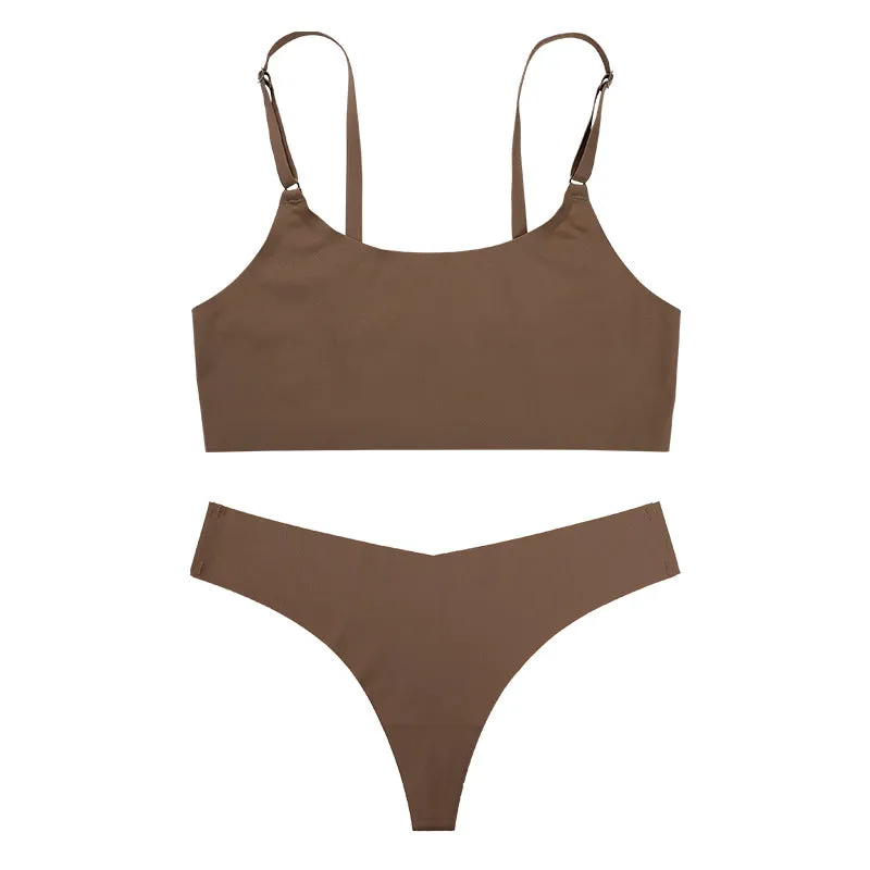 Seamless Soft Women's Neutral Colored Sports Bra Sets