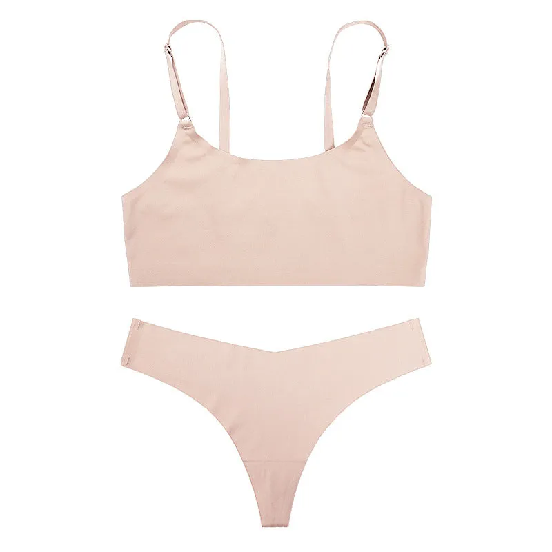 Seamless Soft Women's Neutral Colored Sports Bra Sets