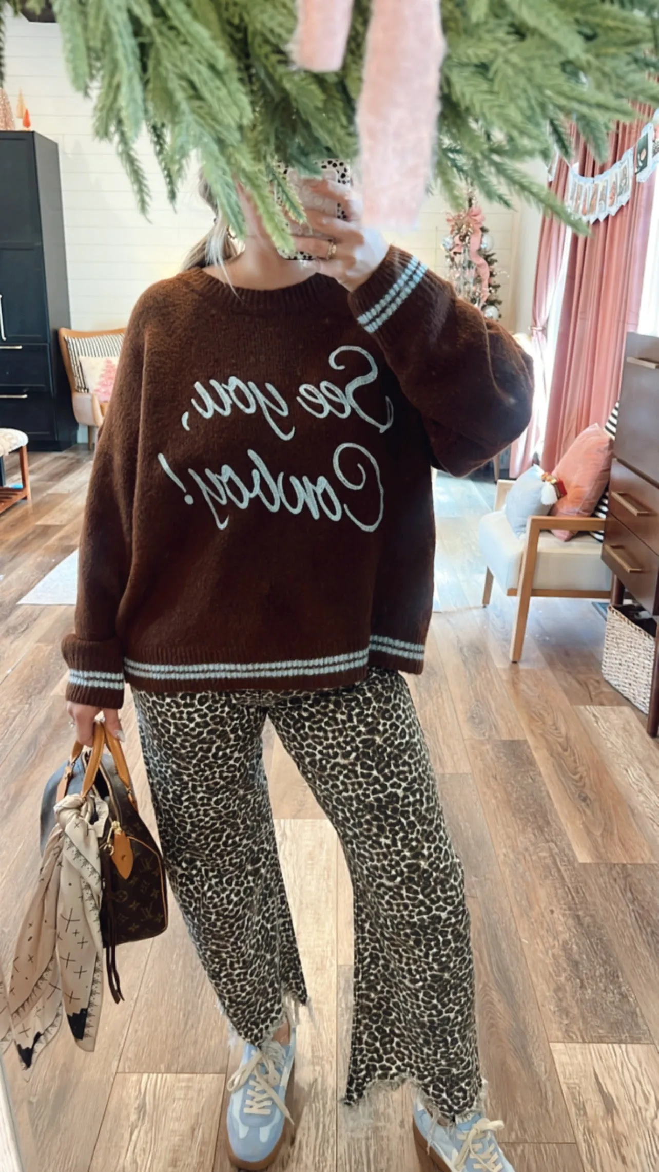 See You Cowboy Knit Sweater - Chocolate Brown