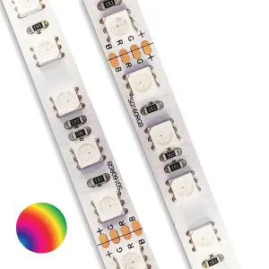 SG160 RGB LED Strip | IP20 | 24v | 10mm | Cut every 71mm | 84 LEDs p/m | 20w p/m | p/metre & reel
